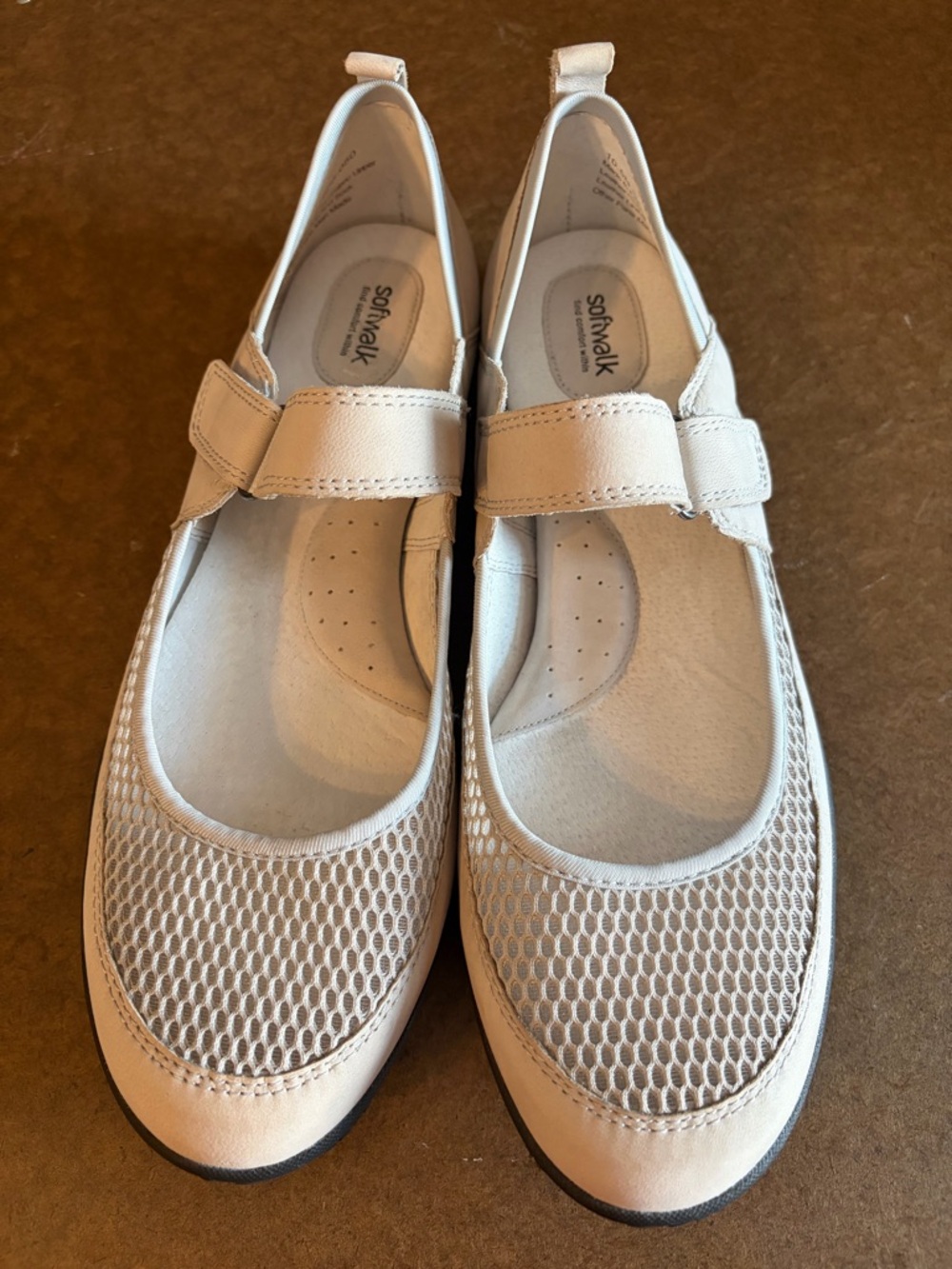 SoftWalk Light Beige Cushioned Insole Slip-On MaryJane Comfort Clogs
